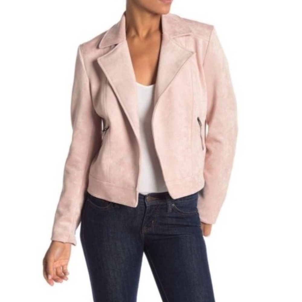 Philosophy Suede Light Pink Moto Jacket Women’s Sz Small